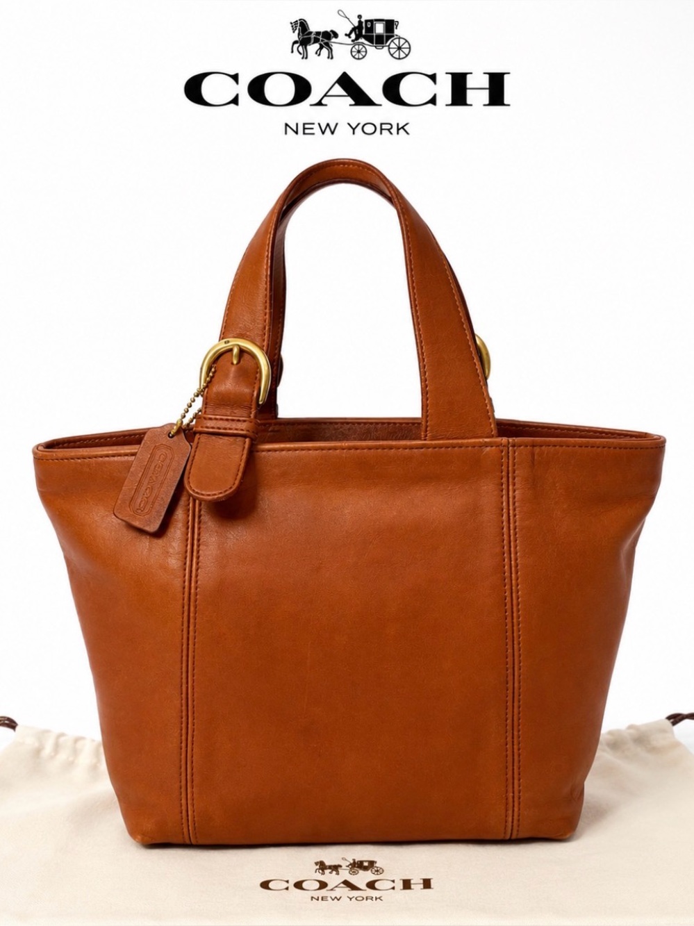 Coach Waverly British Tan Leather Tote Bag. 1996 EUC
